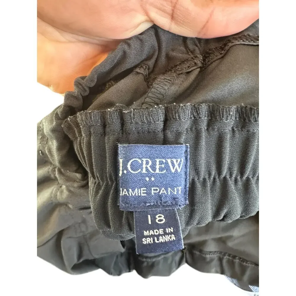 J.Crew Black Casual Pull On Jersey Crepe Maternity Jamie Cropped Pant‎ Size 18